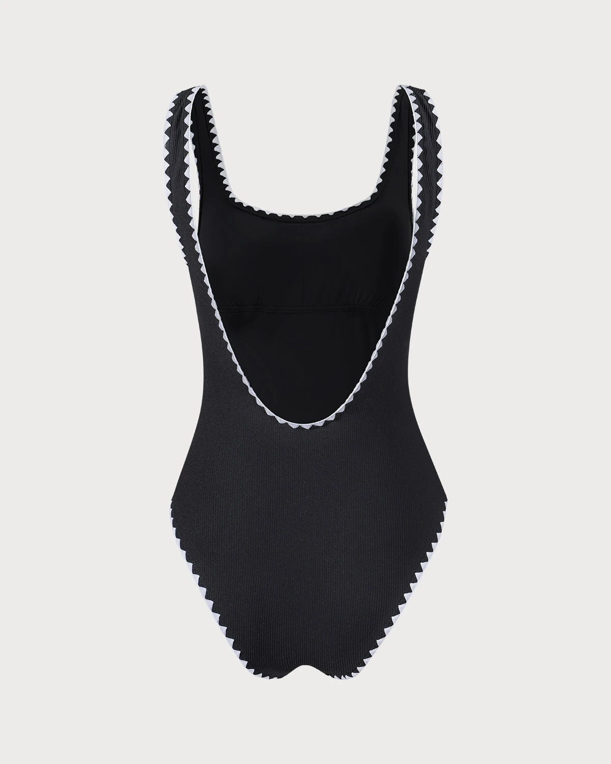 The Black Contrast Ribbed One-Piece Swimsuit 6 The Black Contrast Ribbed One-Piece Swimsuit - Image 6