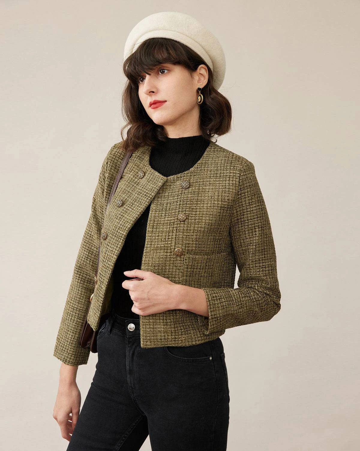 The Vintage Solid Tweed Coat 1 The Vintage Solid Tweed Coat