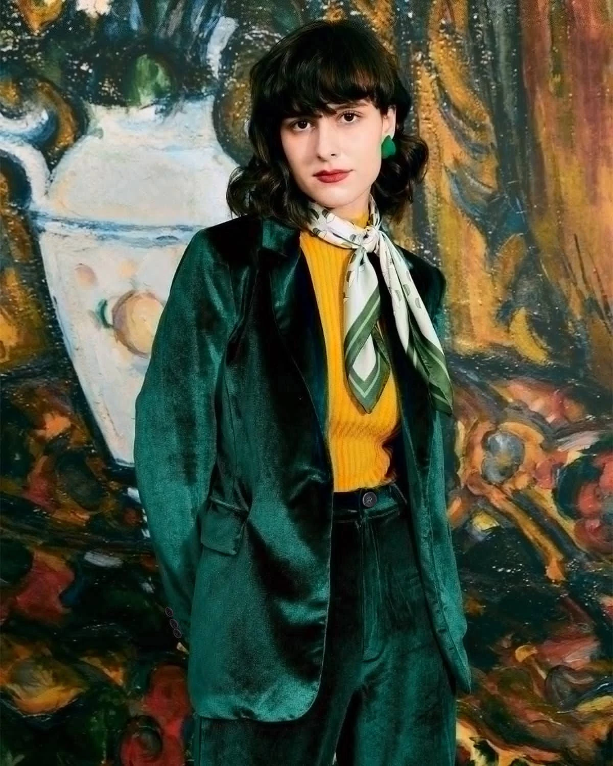 The Casual One Button Green Velvet Blazer 1 The Casual One Button Green Velvet Blazer