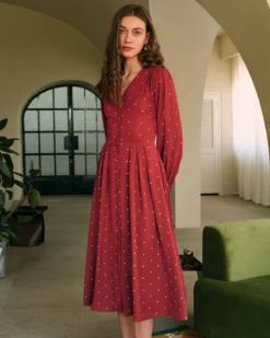 The Polka Dot Pleated Midi Dress -Deals Dress N Swimwear Store 2 1 174454