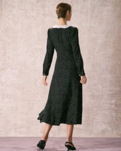 The Black Lace Collar Polka Dot Maxi Dress 13 The Black Lace Collar Polka Dot Maxi Dress -Deals Dress N Swimwear Store 240109 RIHOAS.2187