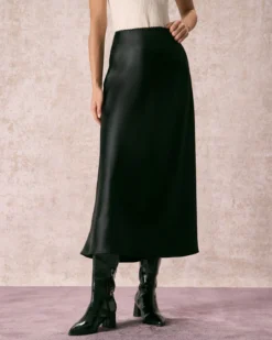 The Black Low Waisted Lace Satin Midi Skirt -Deals Dress N Swimwear Store 240109 RIHOAS.254 b5d6c274 8f4d 42ad 8b60 c72ccfed2de0