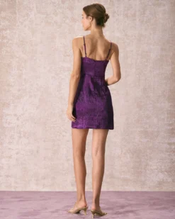 The Purple Textured Satin Slip Mini Dress 12 The Purple Textured Satin Slip Mini Dress -Deals Dress N Swimwear Store 240109 RIHOAS.3279