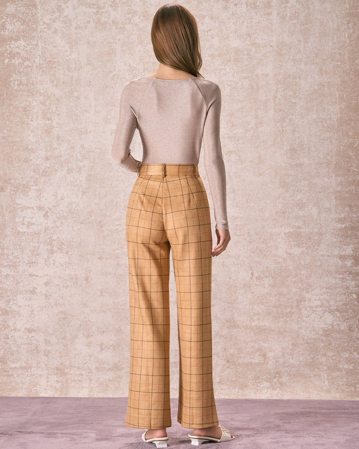 The Khaki High Waisted Plaid Wide Leg Pants 5 The Khaki High Waisted Plaid Wide Leg Pants - Image 5
