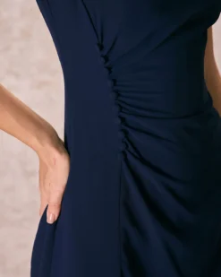 The Navy Round Neck Side Split Mini Dress -Deals Dress N Swimwear Store 240126 RIHOAS 2282 P