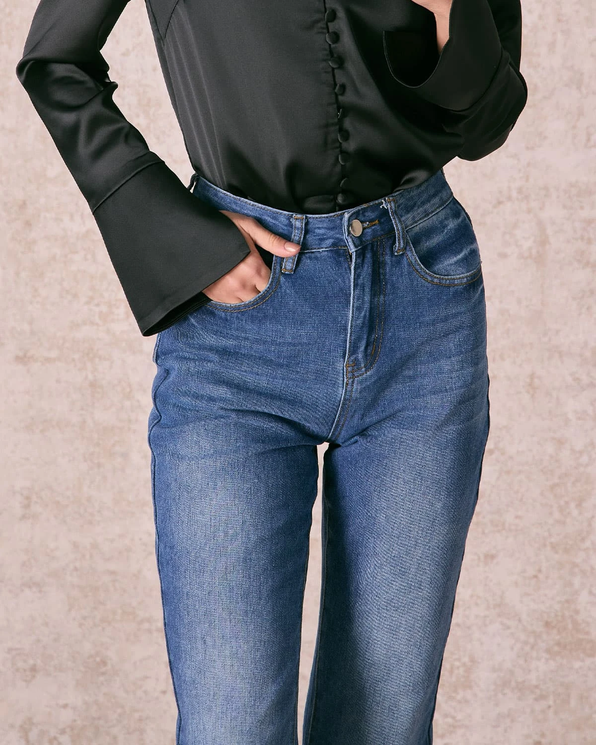 The Blue High Waisted Straight Leg Jeans 2 The Blue High Waisted Straight Leg Jeans - Image 2