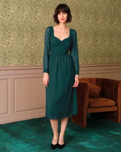 The Sweetheart Neckline Sheer Sleeve Midi Dress -Deals Dress N Swimwear Store 2 1 dd360fea 9285 4cd0 85c3 9e455a6f6cc4 164126