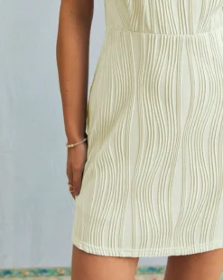 The Beige Water Ripple Textured Sleeveless Mini Dress 8 The Beige Water Ripple Textured Sleeveless Mini Dress -Deals Dress N Swimwear Store 2 6