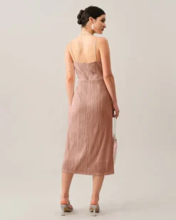The Pink Wave Textured Pearl Strap Midi Dress -Deals Dress N Swimwear Store 2 76896149 6ece 4ded a82c 4c3b6ec004be 195488