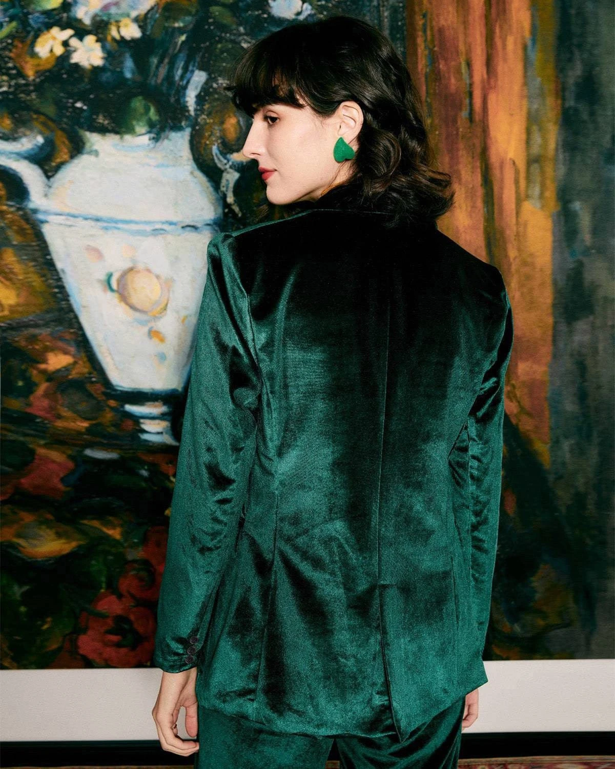 The Casual One Button Green Velvet Blazer 6 The Casual One Button Green Velvet Blazer - Image 6