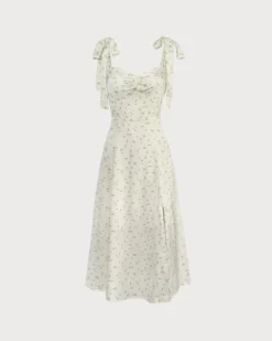 The Light Green Satin Floral Tie Strap Slit Midi Dress 13 The Light Green Satin Floral Tie Strap Slit Midi Dress -Deals Dress N Swimwear Store IMG 0033 173315