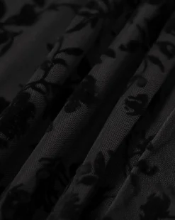 The Black Floral Flocked Mesh Slit Maxi Dress 15 The Black Floral Flocked Mesh Slit Maxi Dress -Deals Dress N Swimwear Store IMG 1710