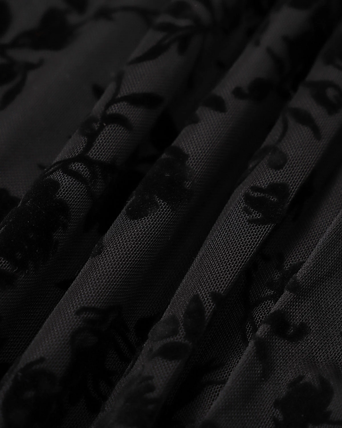 The Black Floral Flocked Mesh Slit Maxi Dress 8 The Black Floral Flocked Mesh Slit Maxi Dress - Image 8