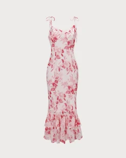 The Red Layered Floral Ruffle Maxi Dress -Deals Dress N Swimwear Store IMG 3413