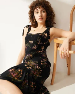 The Tie Strap Ruffle Floral Dress 14 The Tie Strap Ruffle Floral Dress -Deals Dress N Swimwear Store QG67253 529967