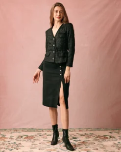 The V Neck Single-breasted Belted Jacket -Deals Dress N Swimwear Store RIHOAS0113