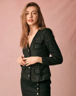 The V Neck Single-breasted Belted Jacket -Deals Dress N Swimwear Store RIHOAS0122