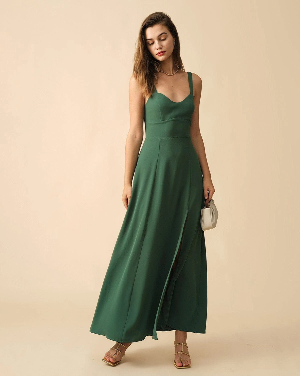 The Solid Color Side Slit Maxi Dress 3 The Solid Color Side Slit Maxi Dress - Image 3