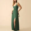 The Solid Color Side Slit Maxi Dress