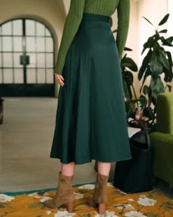 The Tie Waist High Waisted Satin Midi Skirt -Deals Dress N Swimwear Store RIHOAS0913