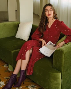 The Polka Dot Pleated Midi Dress -Deals Dress N Swimwear Store RIHOAS2289 954850