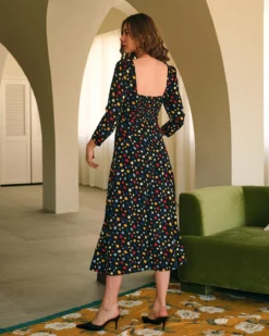 The Sweetheart Neck Polka Dot Maxi Dress -Deals Dress N Swimwear Store RIHOAS3435