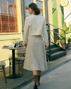 The Solid Cropped Tweed Jacket -Deals Dress N Swimwear Store RIHOAS3861