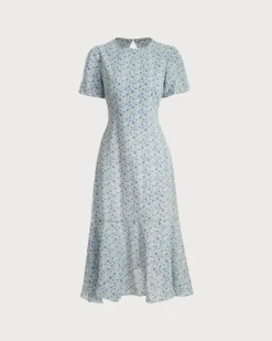 The Ruffle Backless Floral Midi Dress 11 The Ruffle Backless Floral Midi Dress -Deals Dress N Swimwear Store RW87496