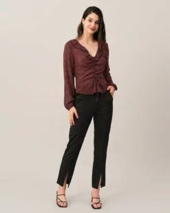 The Drawstring See-through Floral Blouse -Deals Dress N Swimwear Store blouses the drawstring see through floral blouse 38183345225941