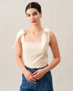 The Tie Strap Solid Cami Top -Deals Dress N Swimwear Store camis beige xs the tie strap solid cami top 38222103871701