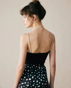 The Beaded Strap Ribbed Cami Top -Deals Dress N Swimwear Store camis the beaded strap ribbed cami 36836209787093