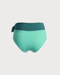 High Waisted Textured Knotted Bikini Bottom -Deals Dress N Swimwear Store color block knot bikini bottom bikinis vh40jg 498999