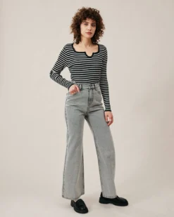 The Premium-fabric Vintage Wide-leg Flared Jeans -Deals Dress N Swimwear Store jeans the premium fabric vintage wide leg flared jeans 36593928831189