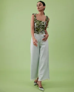 The Premium-fabric Wide-leg Crop Jeans -Deals Dress N Swimwear Store jeans the premium fabric wide leg crop jeans 36601579176149