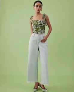 The Premium-fabric Wide-leg Crop Jeans -Deals Dress N Swimwear Store jeans the premium fabric wide leg crop jeans 36601579208917