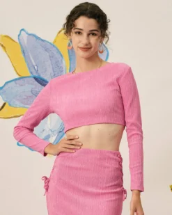 The Textured Crop Knit Top