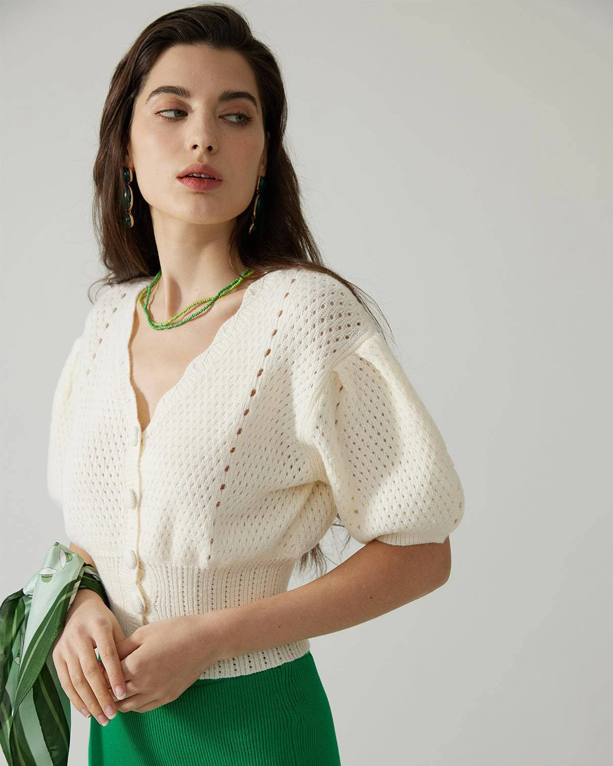 The Short-Sleeve Cutout Knitted Top 1 The Short-Sleeve Cutout Knitted Top
