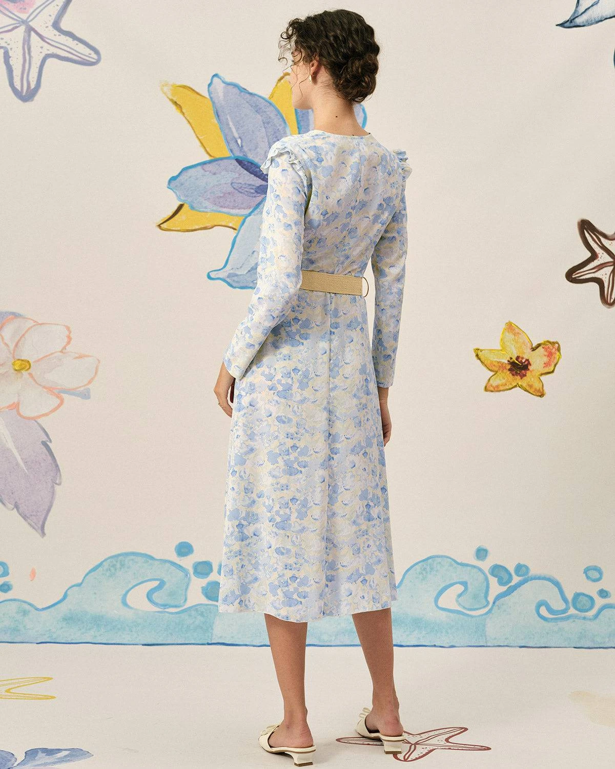 The Deep-V Ruffle Maxi Dress 5 The Deep-V Ruffle Maxi Dress - Image 5