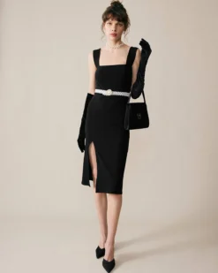 Square Neck Backless Midi Dress 7 Square Neck Backless Midi Dress -Deals Dress N Swimwear Store midi dresses black xs square neck backless midi dress 37168312221909