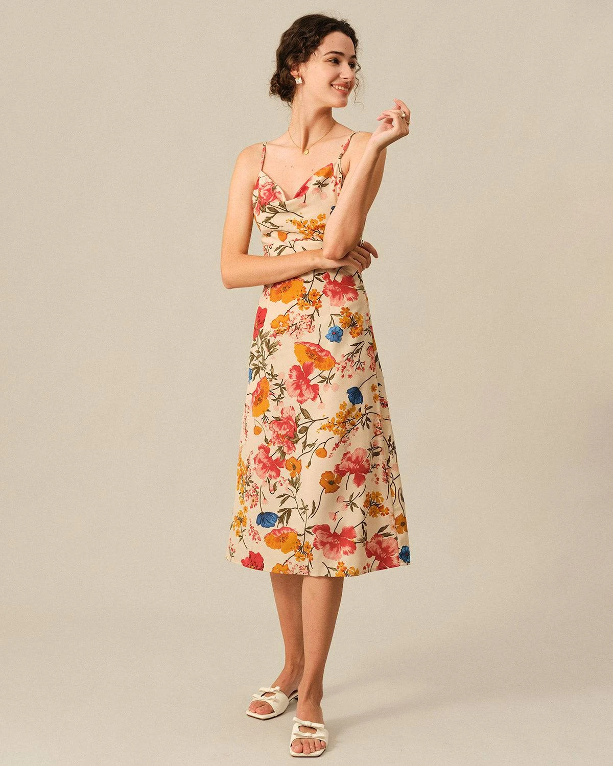 The Cowl Neck Suspender Midi Dress 5 The Cowl Neck Suspender Midi Dress - Image 5