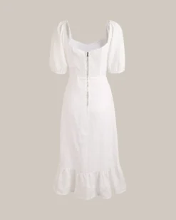 Puff Sleeve Split Hem Midi Dress -Deals Dress N Swimwear Store midi dresses puff sleeve split hem midi dress 37118234951893