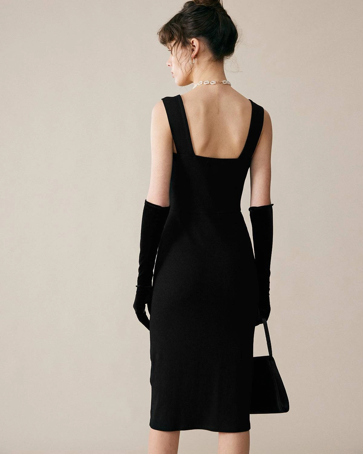 Square Neck Backless Midi Dress 4 Square Neck Backless Midi Dress - Image 4