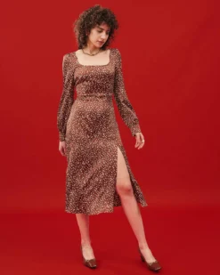 The Polka Dot Square Neckline Dress -Deals Dress N Swimwear Store midi dresses the polka dot square neckline dress 36596231733461