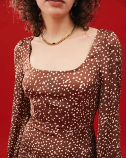 The Polka Dot Square Neckline Dress -Deals Dress N Swimwear Store midi dresses the polka dot square neckline dress 36596231831765