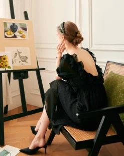 The Puff Sleeve Backless Midi Dress -Deals Dress N Swimwear Store midi dresses the puff sleeve backless midi dress 37503955730645