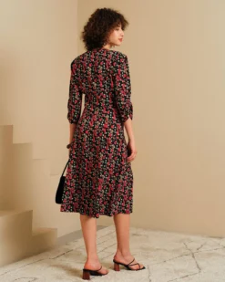 The V Neck Button Floral Midi Dress 12 The V Neck Button Floral Midi Dress -Deals Dress N Swimwear Store midi dresses the v neck button floral midi dress 37775797780693