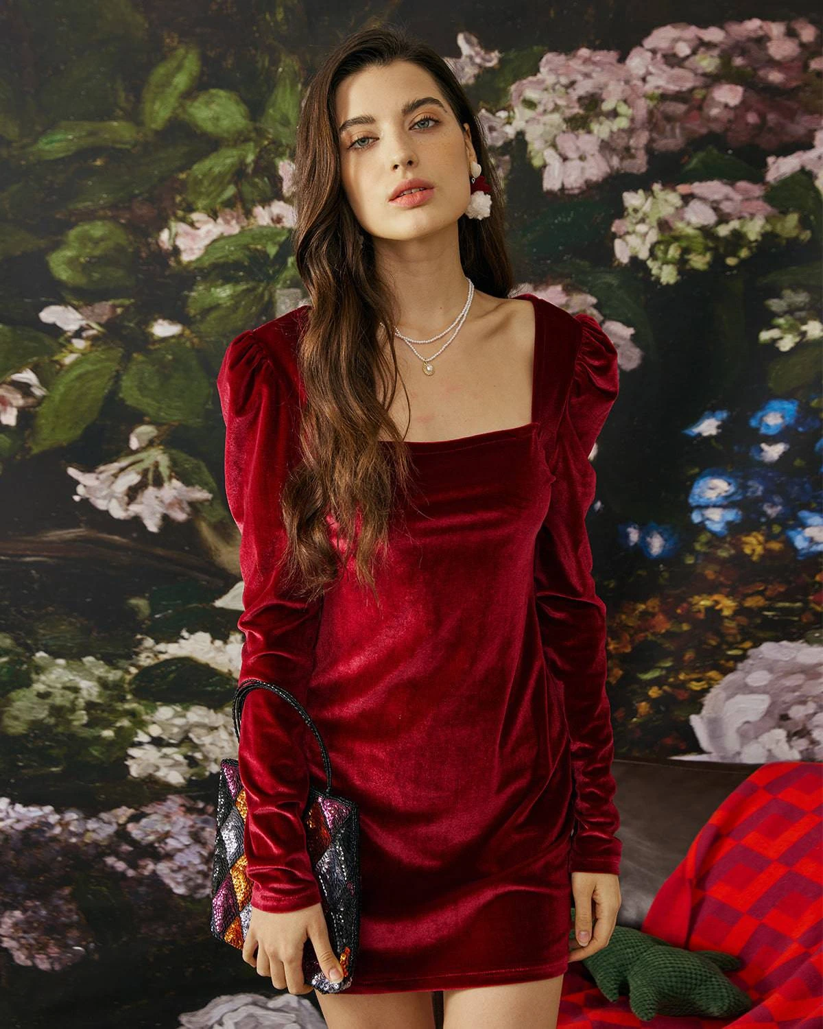 The Velvet Square Neckline Bodycon Dress 1 The Velvet Square Neckline Bodycon Dress