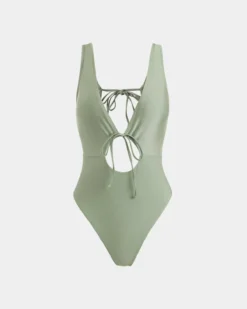 The Tie Front Cutout One-Piece Swimsuit 11 The Tie Front Cutout One-Piece Swimsuit -Deals Dress N Swimwear Store one pieces the tie front cutout one piece swimsuit 37154939240661