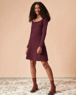 The Red Square Neck Long Sleeve Sweater Dress -Deals Dress N Swimwear Store rihoas175917 3025e93e 156f 4c63 a62e c289b0d94ff6