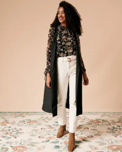 The Sleeveless Single-breasted Longline Waistcoat -Deals Dress N Swimwear Store rihoas176570